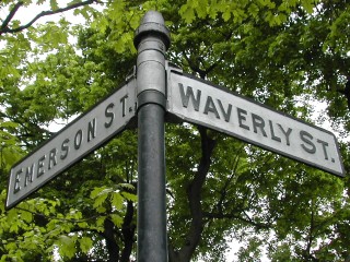 Emerson St at Waverly St Sign