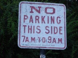 No Parking 7AM Sign - Blake Rd