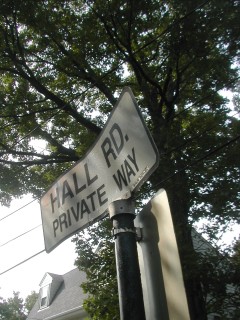 Hall Rd Sign