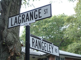 Rangeley Rd at Lagrange St New Sign